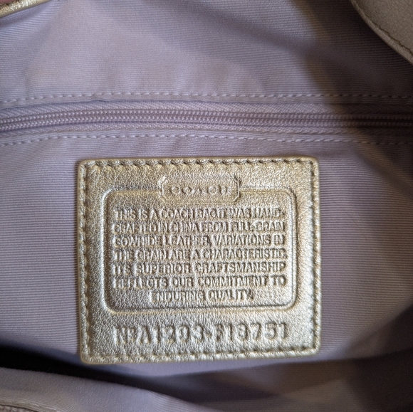 Coach Soho Leather Gold Metallic Handbag Purse - Picture 3 of 4